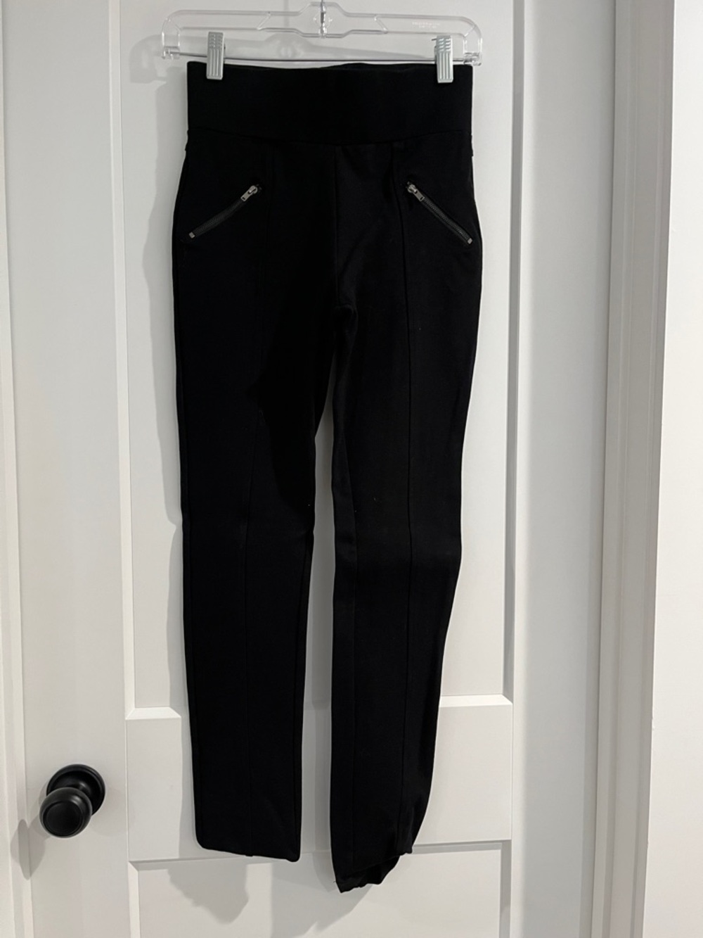 Black Zip-Pocket Ponte Pants